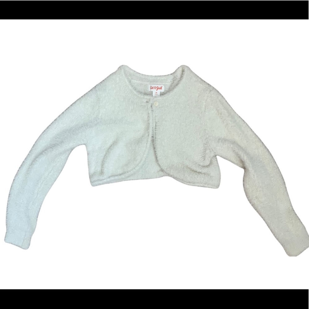 Cat & Jack holiday one button shrug / cropped cardigan size 3t